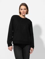 Sweatshirt - Ziersteine - schwarz