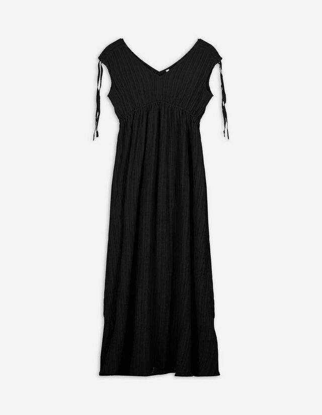 Abito maxi - Misto viscosa - nero