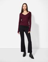 Majica dolg rokav - Vsebnost modala - temno rdeca