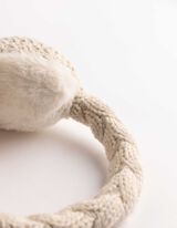 Ohrenklappen - Zopfstrick - Beige