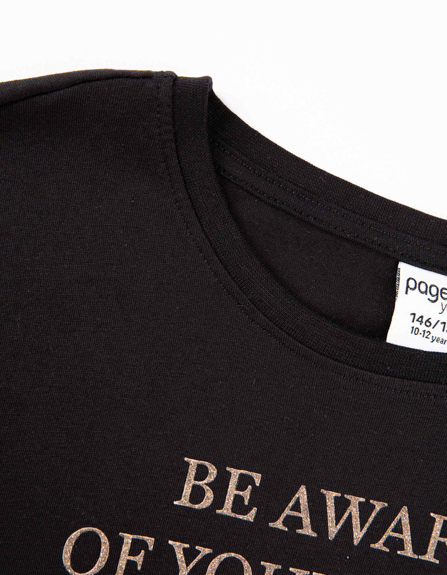 T-Shirt - Glitzerprint - schwarz - Takko Fashion