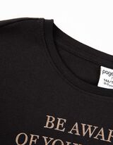 Majica kratkih rukava - Svjetlucavi print - crna