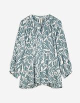 Bluse - Allover-Print - hellgrün