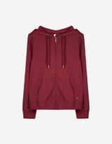 Felpa con cappuccio - Cappuccio con coulisse - rosso scuro