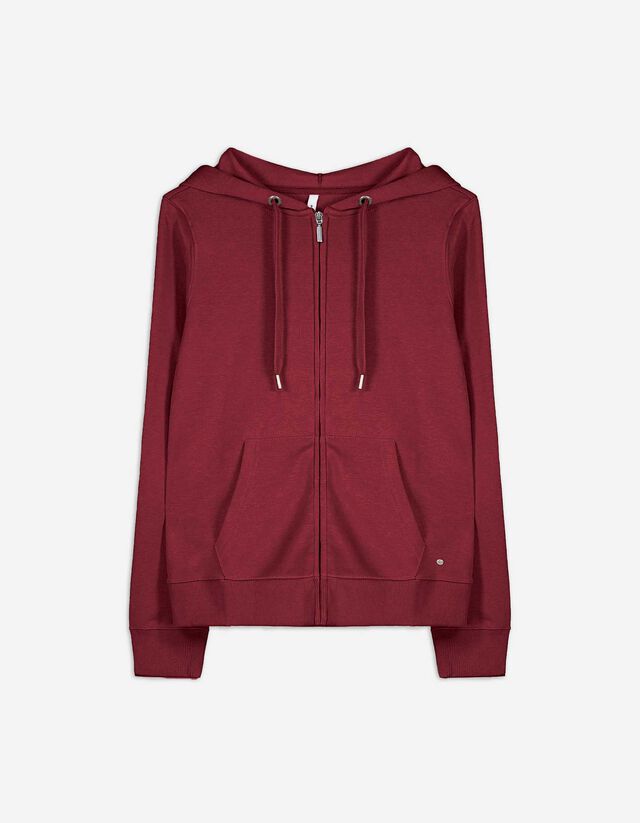 Felpa con cappuccio - Cappuccio con coulisse - rosso scuro