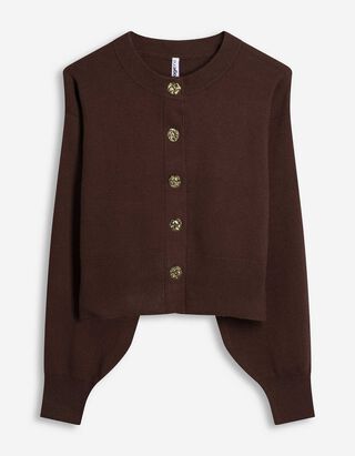 Cardigan - Knopfleiste - dunkelbraun