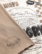 Pyžamov&yacute; set trička a &scaron;ortek - Směs vzorů - bronzova