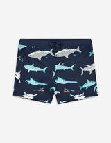 Badehose - Allover-Print - dunkelblau