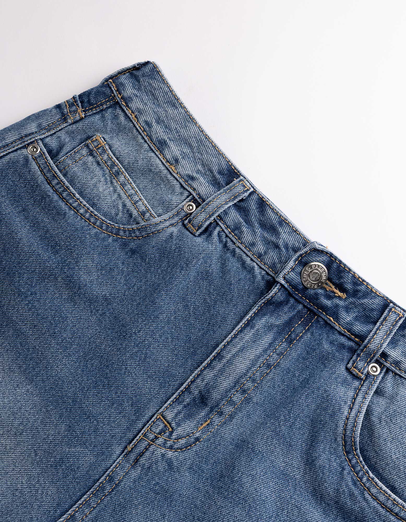 Jeansshorts - Mom Fit - blau