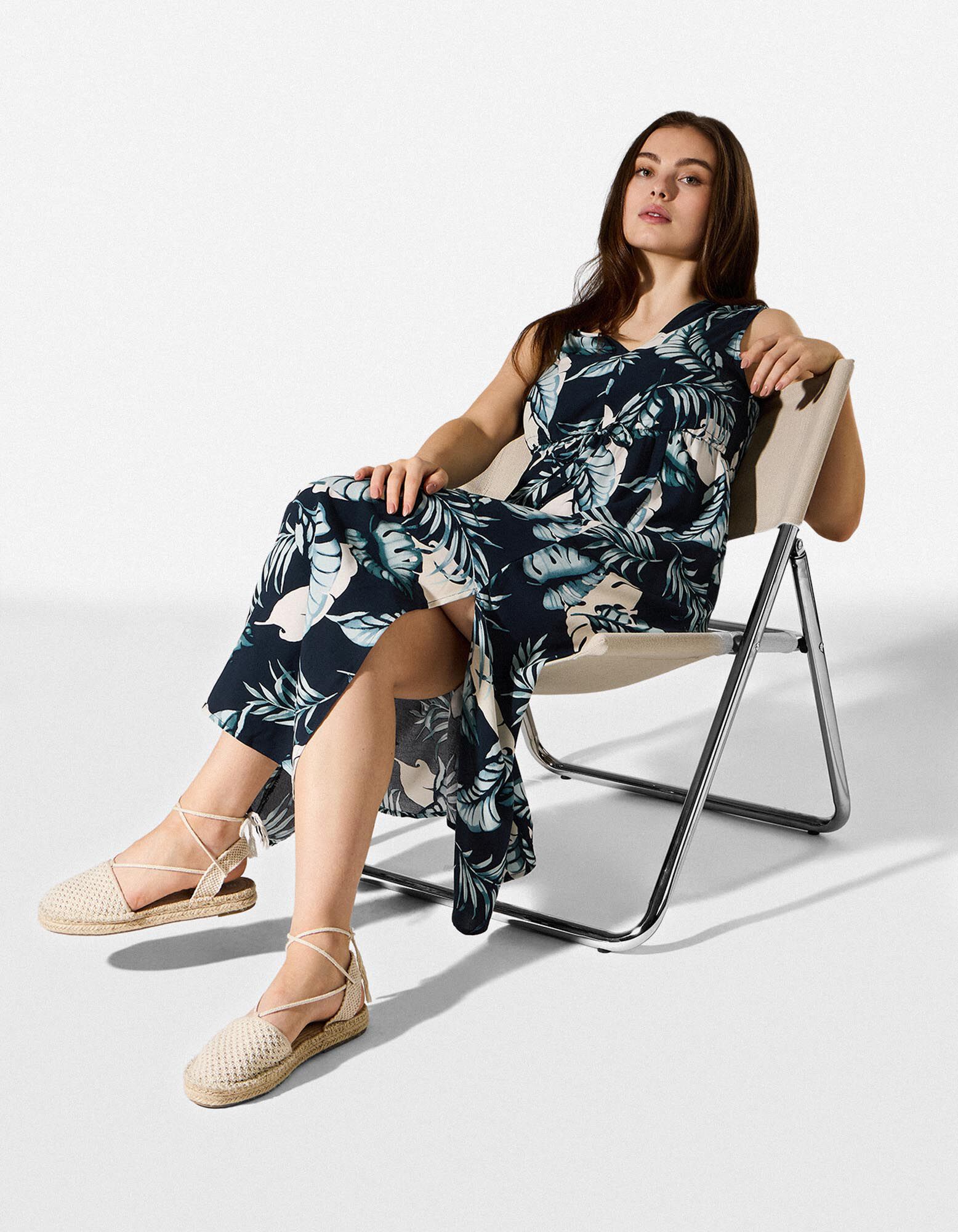 Robe maxi longueur - Lang - bleu fonc&eacute;