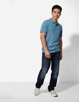 Polo - Chiusura tramite bottone - blu