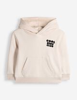 Hoodie - Print op rug - Beige
