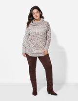 Longpullover - Rollkragen - weiß