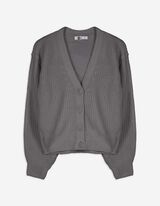 Cardigan - Rippstrick - dunkelgrau