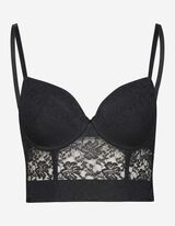 Sutien T-Shirt - Garnitură din dantelă - Negru