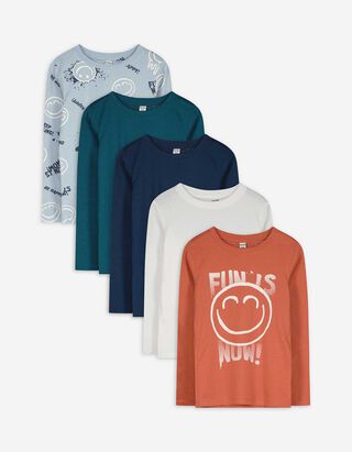 Tričko s dlh&yacute;mi ruk&aacute;vmi - 5 ks v balen&iacute;