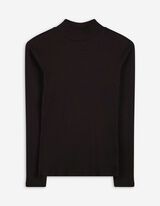 Tričko s dlouhým rukávem - Viskóza - tmave hneda