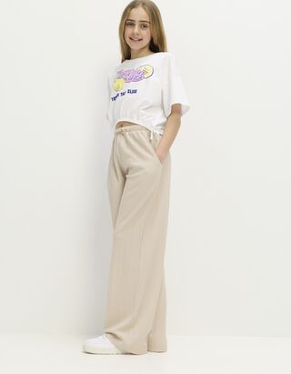 Broek - Wafelstructuur - Beige