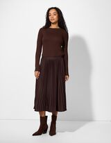 Gonna a pieghe -  Pieghe - marrone scuro