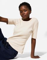 Majica kratkih rukava - rebrasti materijal - bela