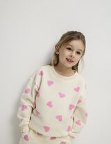 Felpa - Motivo allover - beige