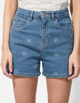 Shorts - Allover-Muster - blau