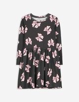Kleid - Allover-Print - dunkelgrau