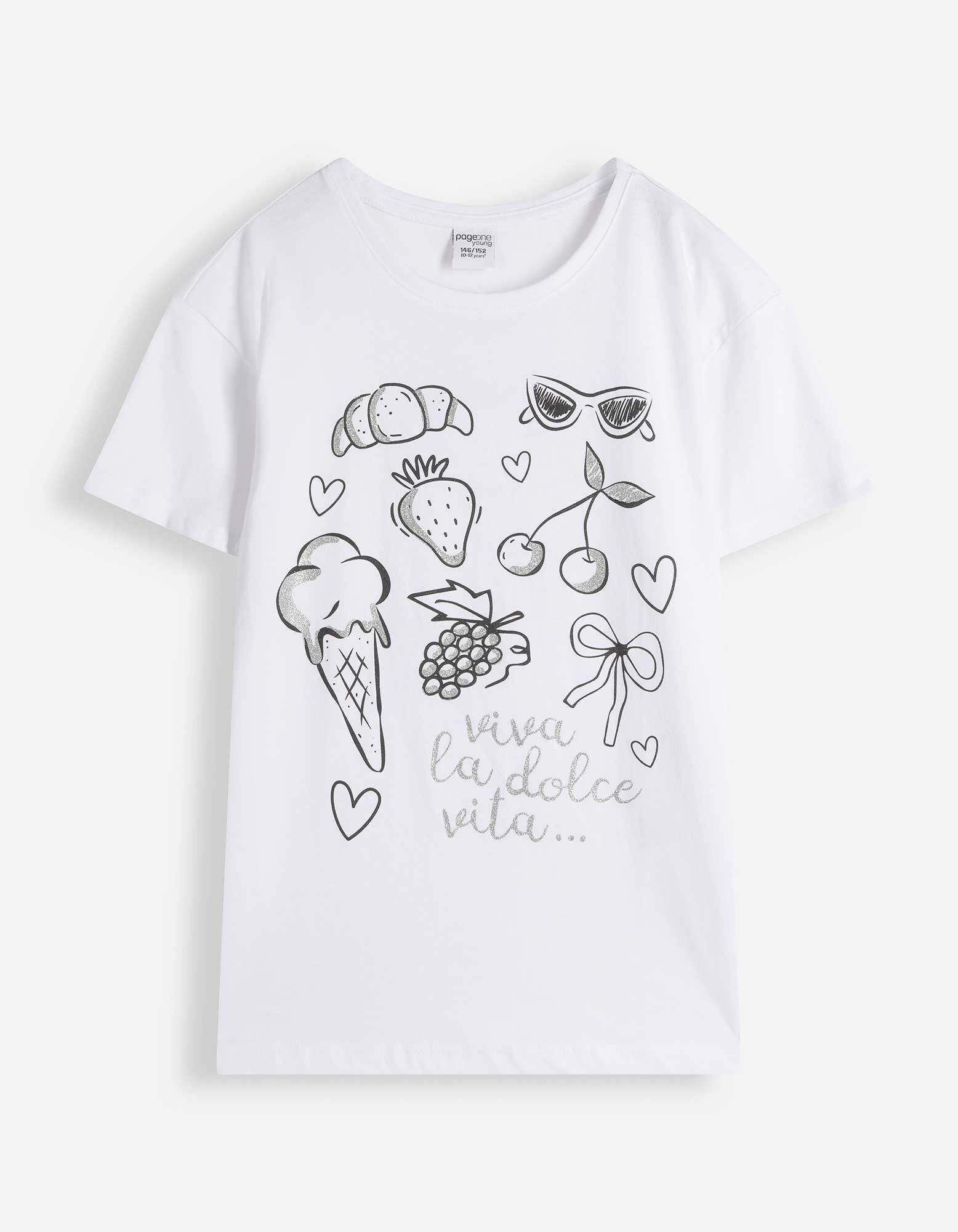 T-Shirt - Frontprint - Wei&szlig;