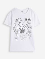 T-Shirt - Frontprint - Wei&szlig;