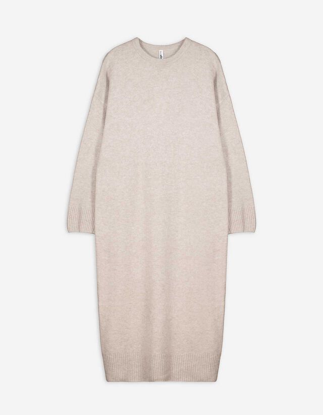 Abito a maglia - Lunghezza al polpaccio - beige