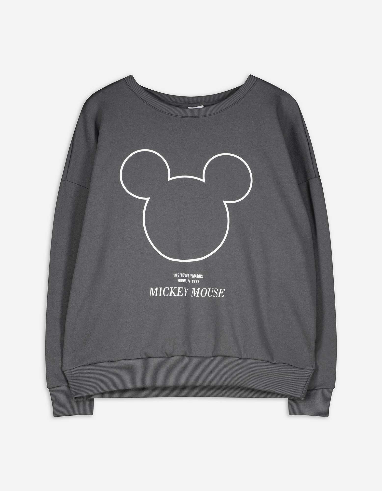 Trui Mickey Mouse donkergrijs