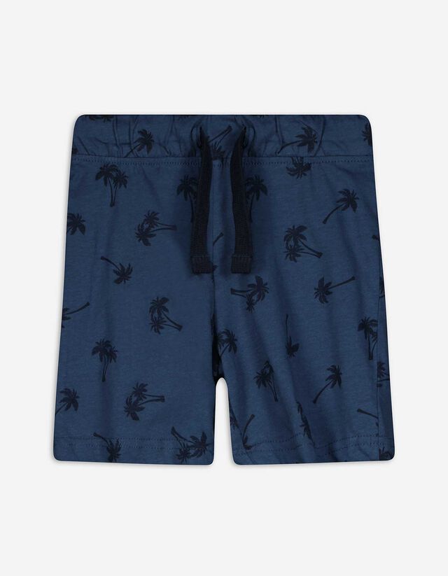 Shorts - Allover-Print - dunkelblau