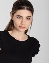 Felső - Trombita ujj&uacute; - fekete