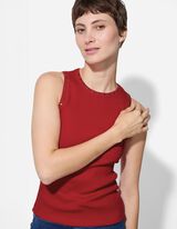 Top - Nietenbesatz - rot