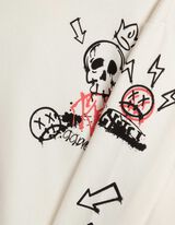 Sweatshirt - Allover-Print - weiß