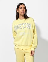 Trikotažinis megztinis - Užrašai - sviesiai geltonas