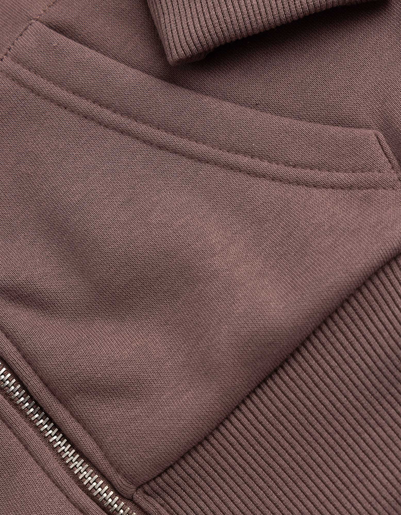 Sweatjacke - Cropped - Braun