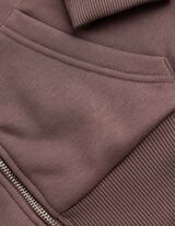 Sweatjacke - Cropped - Braun