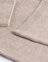 Cardigan lung - Buzunare patch - Bej