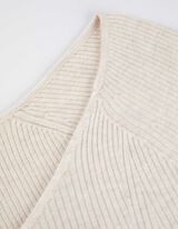 Tričko s dlhými rukávmi - Rebrový úplet - bezova