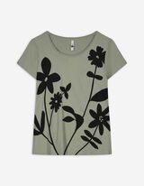 T-shirt - Bloemenmotief - lichtgroen