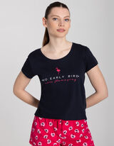 Maglia pigiama - Stampa - blu scuro