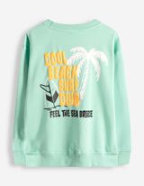 Sweatshirt - R&uuml;ckenprint - hellgr&uuml;n