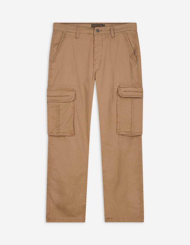Cargohose - Straight Fit - braun