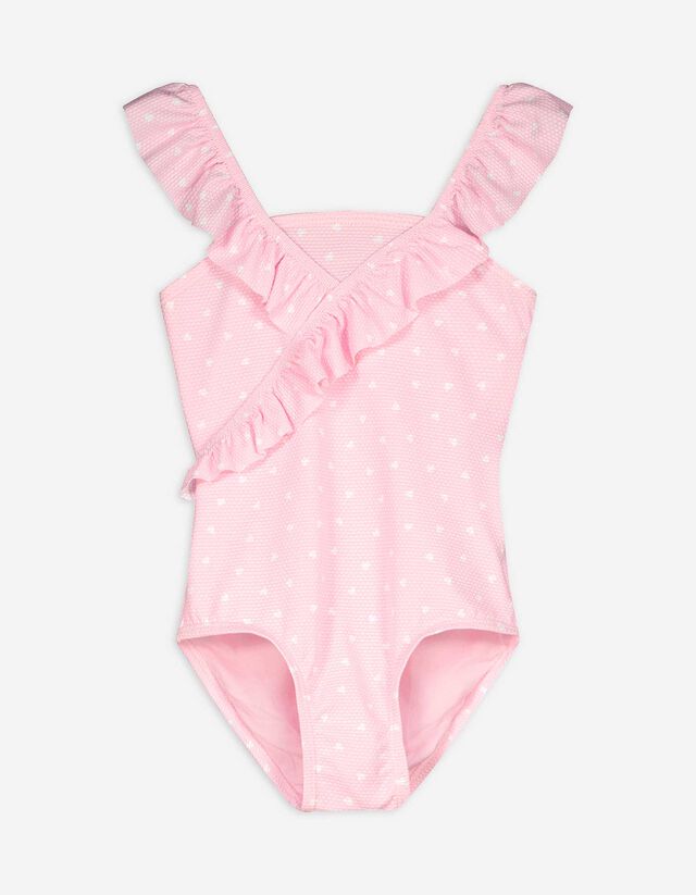 Badeanzug - Allover-Print - rosa