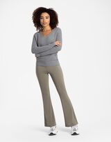 Pantaloni a zampa d'elefante - Coste sottili - verde scuro