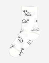 Socken - Allover-Muster - weiß