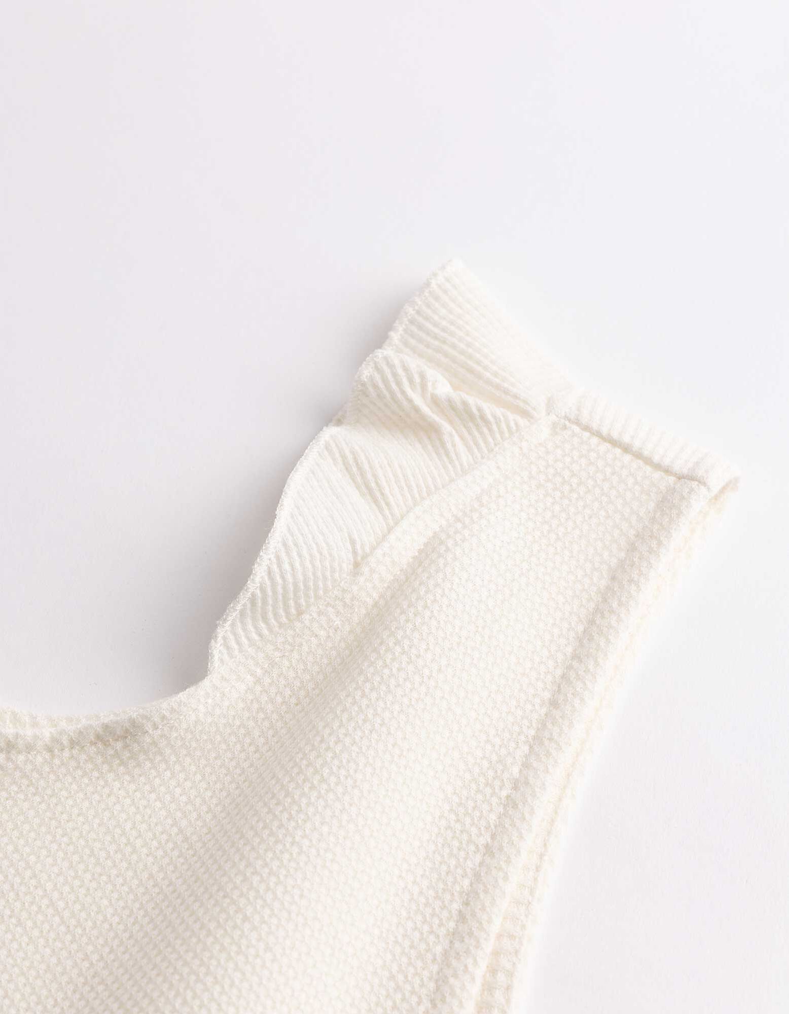 Top - Waffelstruktur - Off-White