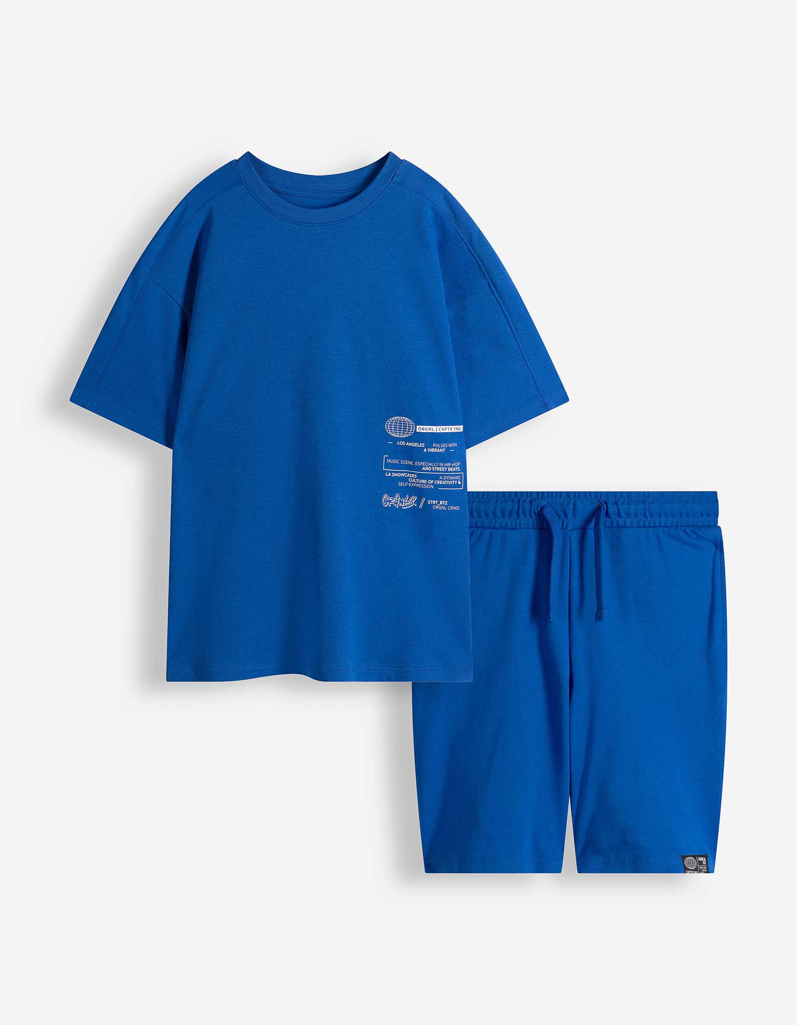Set van T-shirt en broek - Zware kwaliteit - blauw