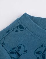 pidžama set od majice i &scaron;ortsa - &Scaron;areni print - plava